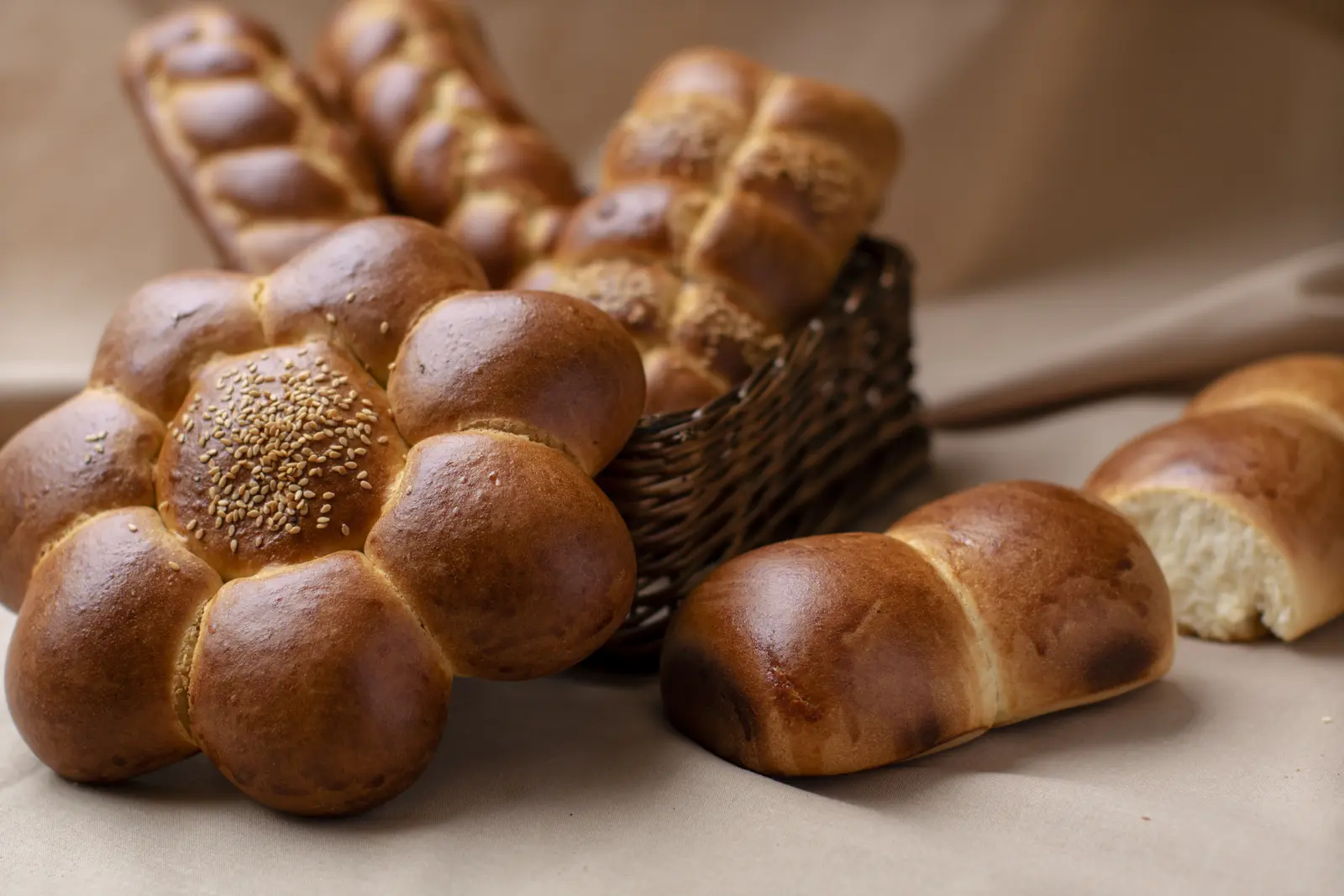 Fresh brioche breads